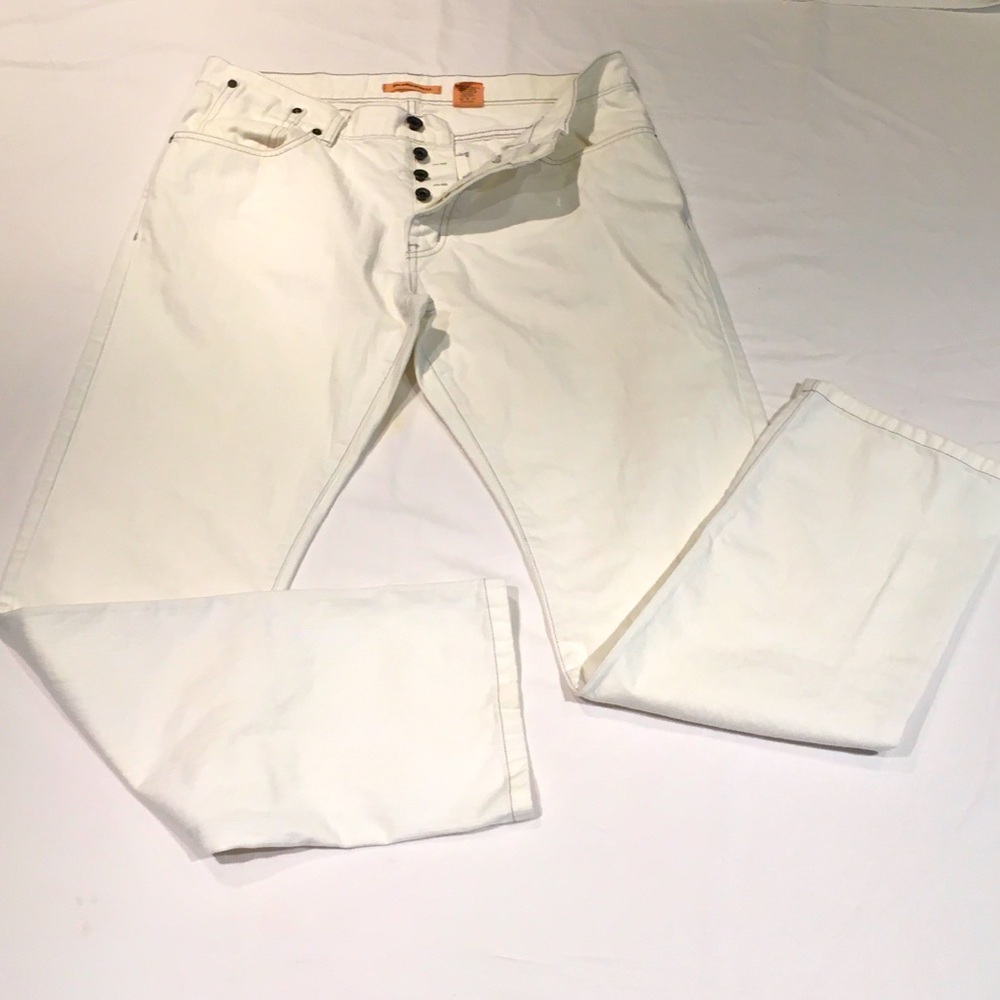 John Varvatos Men’s White Jeans Button Fly